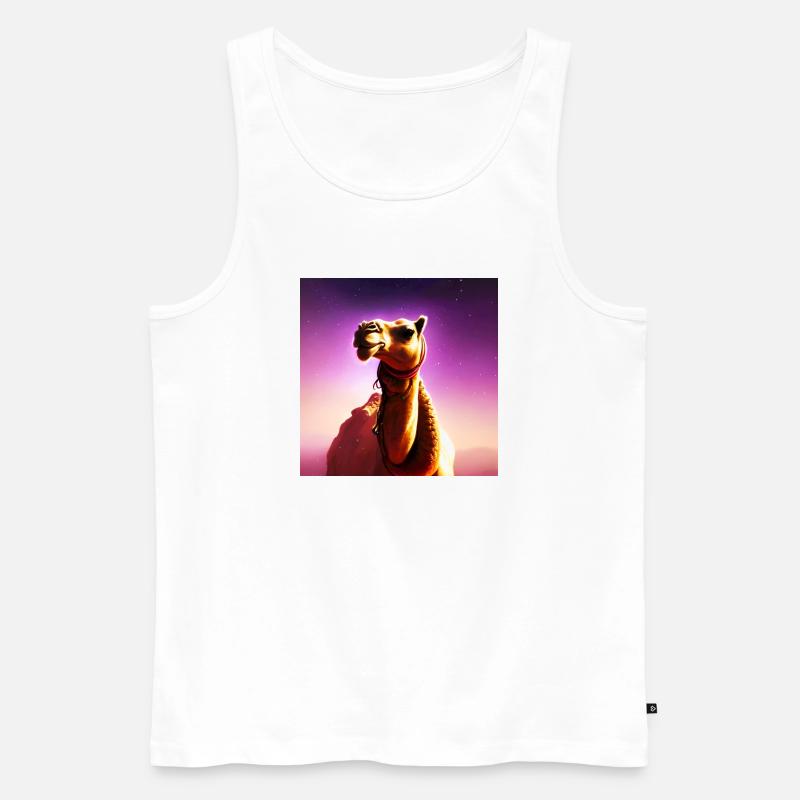 Dromedar Kamel - Galaxie Weltraum - Männer Premium Bio Tank Top - Weiß