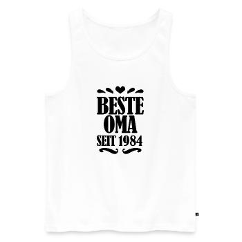 Beste Oma seit 1984 - Geschenk für die beste Oma - Männer Premium Bio Tank Top - Weiß - Vorne - Michal (187cm)