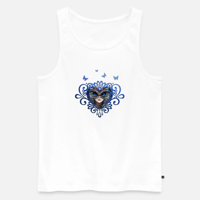 Eulenmädchen der Waldverteidiger - Männer Premium Bio Tank Top - Weiß