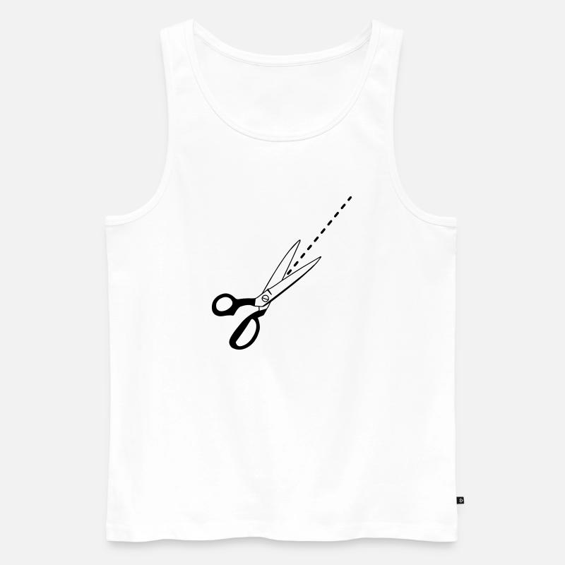 Schnitt-Logo-Schneider - Männer Premium Bio Tank Top - Weiß