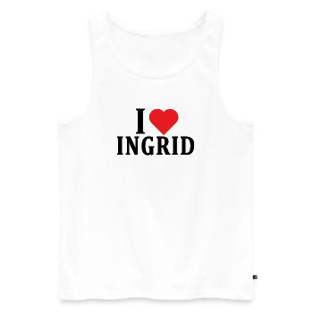 T-Shirt Ich liebe Ingrid T-Shirt Geschenkidee - Männer Premium Bio Tank Top - Weiß - Vorne - AI Model Male 178 light (178cm)