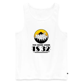 32nd birthday hiker 32 years old mountain hiking - Men's Premium Organic Tank Top - white - Front - AI Model Male 178 light (178cm)