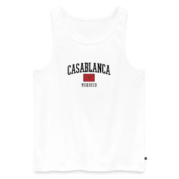 Casablanca - Débardeur bio Premium Homme - blanc - Devant - Michal (187cm)