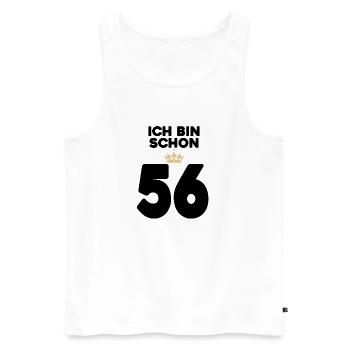 56. Geburtstag Geschenk - 56 Jahre mit Krone - Männer Premium Bio Tank Top - Weiß - Vorne - Michal (187cm)