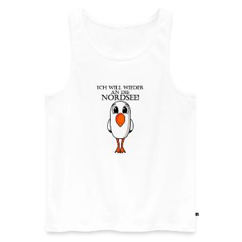 Nordsee Plattdeutsch Spruch Moin Möwe - Männer Premium Bio Tank Top - Weiß - Vorne - Michal (187cm)