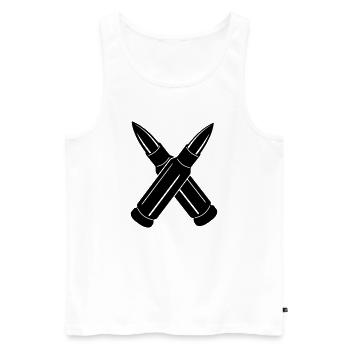 Two bullets crossed - Men's Premium Organic Tank Top - white - Front - AI Model Male 178 light (178cm)