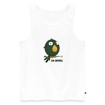 Du Vogel - Männer Premium Bio Tank Top - Weiß - Vorne - AI Model Male 178 light (178cm)