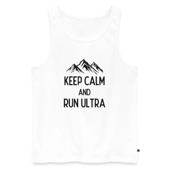 Ruhe bewahren und Ultra laufen - Männer Premium Bio Tank Top - Weiß - Vorne - Michal (187cm)