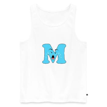 M - Männer Premium Bio Tank Top - Weiß - Vorne - AI Model Male 178 light (178cm)