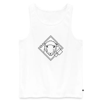 Moutons en forme géométrique - Conception d’art au trait - Débardeur bio Premium Homme - blanc - Devant - AI Model Male 178 light (178cm)