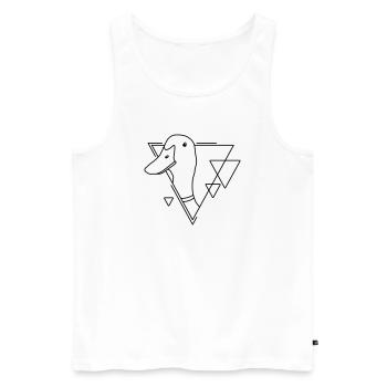 Canard en forme géométrique - Conception d’art au trait - Débardeur bio Premium Homme - blanc - Devant - AI Model Male 178 light (178cm)