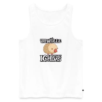 Komme was Wolle ich Schaf das - Männer Premium Bio Tank Top - Weiß - Vorne - Michal (187cm)
