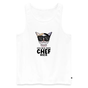 Cool Katze Japanese Bobtail Chef Spruch - Männer Premium Bio Tank Top - Weiß - Vorne - Michal (187cm)