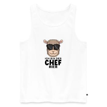 Cool Lama Chef Spruch - Männer Premium Bio Tank Top - Weiß - Vorne - Michal (187cm)