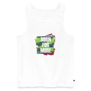Né pour plus d’explosion de couleurs - Débardeur bio Premium Homme - blanc - Devant - Michal (187cm)