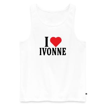 T-Shirt I love Ivonne T-Shirt Geschenkidee - Männer Premium Bio Tank Top - Weiß - Vorne - Michal (187cm)