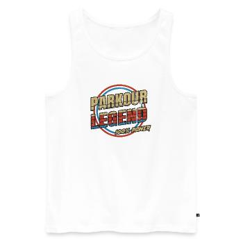 Parkour legend - Men's Premium Organic Tank Top - white - Front - Michal (187cm)