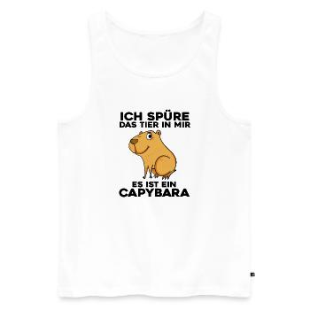 Capybara Wasserschwein Spruch Geschenk - Männer Premium Bio Tank Top - Weiß - Vorne - Michal (187cm)