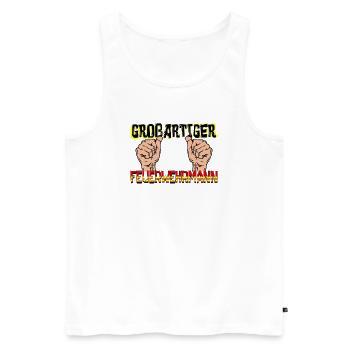 Lebensretter Feuerwehr Statement Feuerwehrmann - Männer Premium Bio Tank Top - Weiß - Vorne - Michal (187cm)