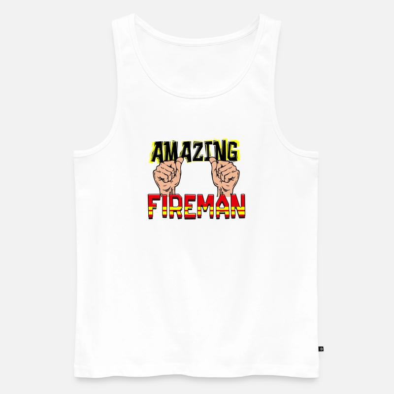 Feuerwehr Statement Berufsfeuerwehr Lebensretter - Männer Premium Bio Tank Top - Weiß