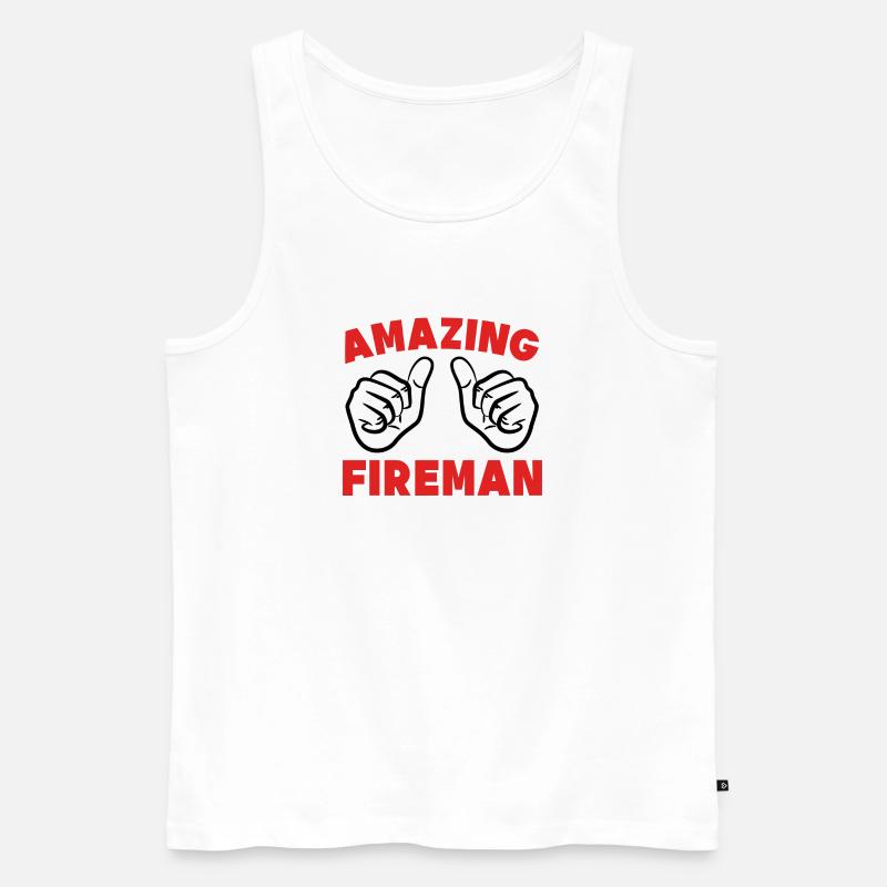 Berufsfeuerwehr Brandschutz Feuerwehr Statement - Männer Premium Bio Tank Top - Weiß