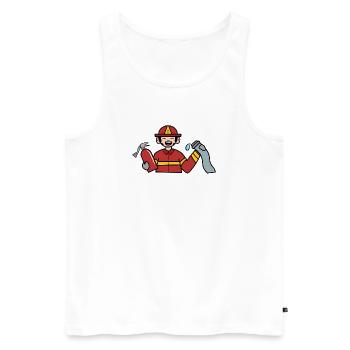 Fire hose fire extinguisher fire brigade rescuer - Men's Premium Organic Tank Top - white - Front - AI Model Male 178 light (178cm)