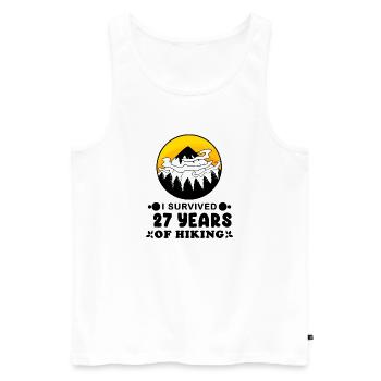 27. Geburtstag Wanderer 27 Jahre alt Gipfel Berge - Männer Premium Bio Tank Top - Weiß - Vorne - Michal (187cm)