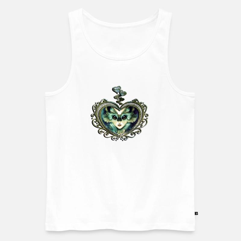 Das weise und wunderbare Eulenmädchen - Männer Premium Bio Tank Top - Weiß