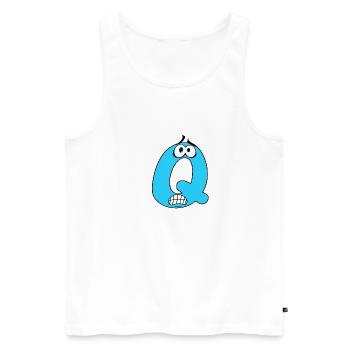 Q - Men's Premium Organic Tank Top - white - Front - AI Model Male 178 light (178cm)