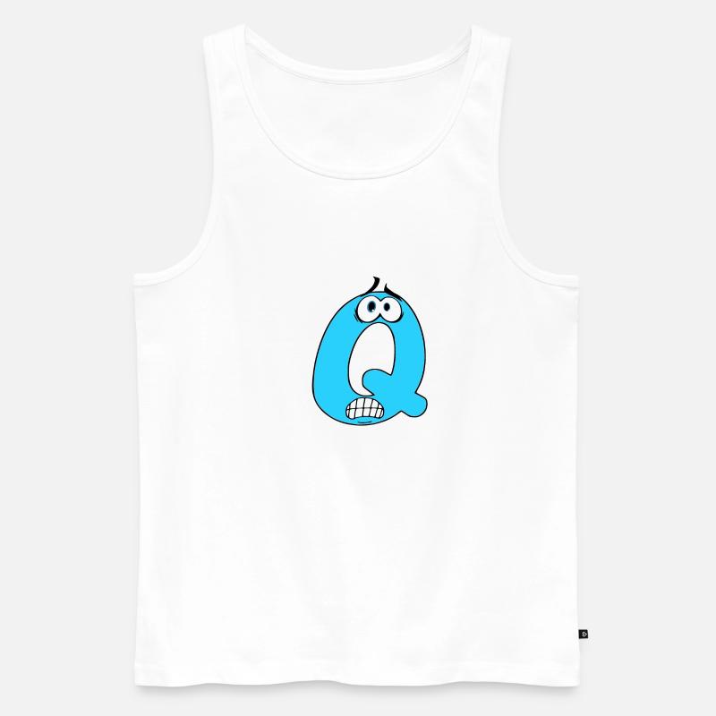 Q - Männer Premium Bio Tank Top - Weiß