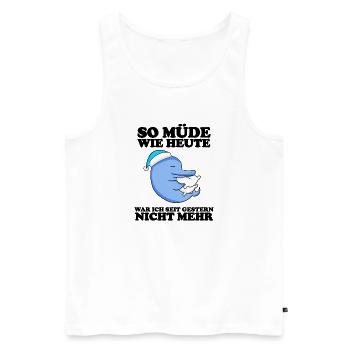 Müde Spruch lustig Schlafen Ausschlafen Faul - Männer Premium Bio Tank Top - Weiß - Vorne - AI Model Male 178 light (178cm)