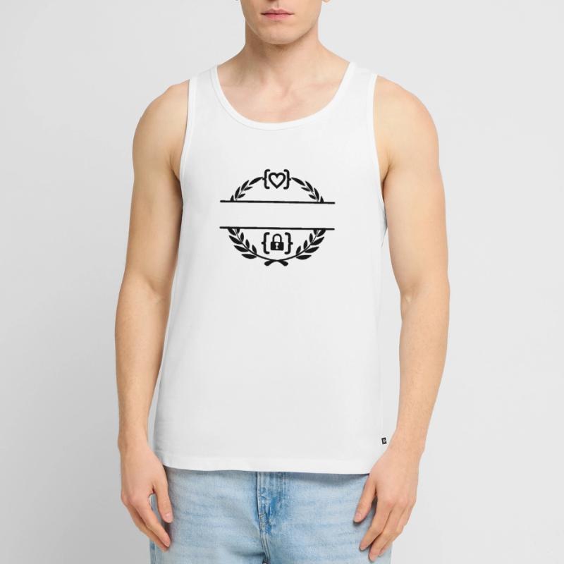 Code avec cœur et code avec cadenas couronne de laurier m Débardeur bio Premium Homme