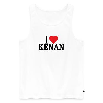t-shirt J’adore Kenan idée cadeau t-shirt - Débardeur bio Premium Homme - blanc - Devant - Michal (187cm)