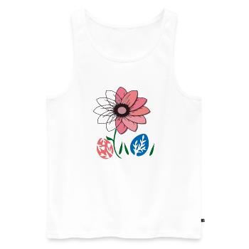 Flower with Easter eggs, Happy Easter - Men's Premium Organic Tank Top - white - Front - Michal (187cm)