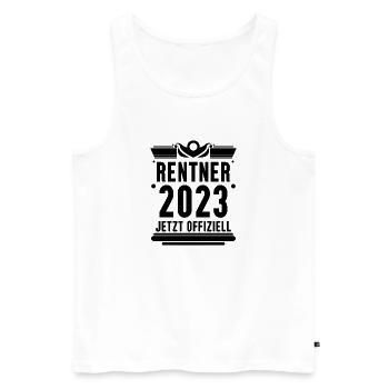 Rente 2023 Ruhestand Rentner Renteneintritt - Männer Premium Bio Tank Top - Weiß - Vorne - Michal (187cm)