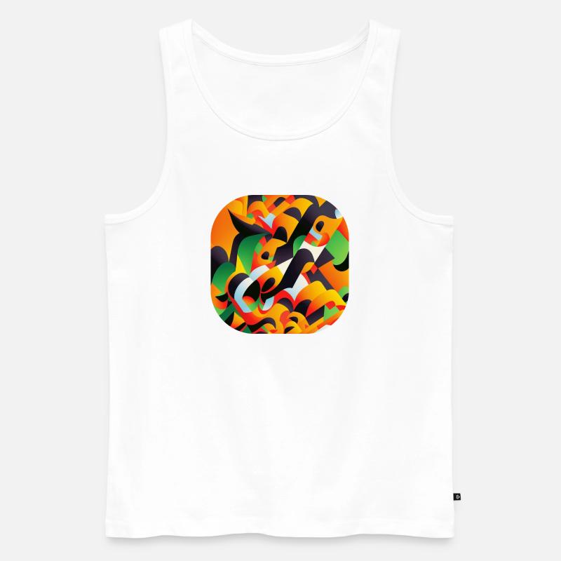 Abstrakt - Männer Premium Bio Tank Top - Weiß
