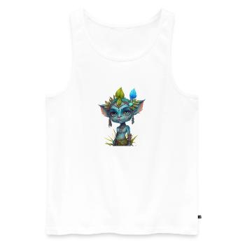 Avatar The Way of Water, cute character, navi - Men's Premium Organic Tank Top - white - Front - AI Model Male 178 light (178cm)