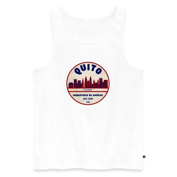 Quito Monasterio Retro Emblem 1534 - Männer Premium Bio Tank Top - Weiß - Vorne - AI Model Male 178 light (178cm)