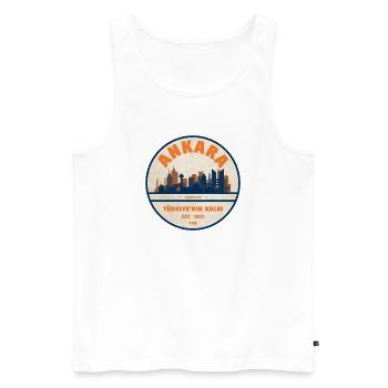 Ankara Herz Skyline Retro Badge - Männer Premium Bio Tank Top - Weiß - Vorne - Michal (187cm)