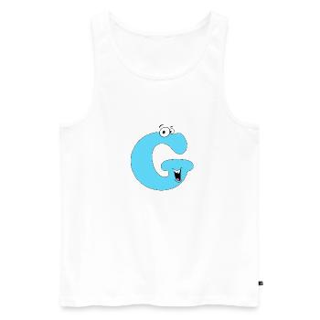 G - Men's Premium Organic Tank Top - white - Front - AI Model Male 178 light (178cm)