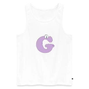 G - Men's Premium Organic Tank Top - white - Front - AI Model Male 178 light (178cm)