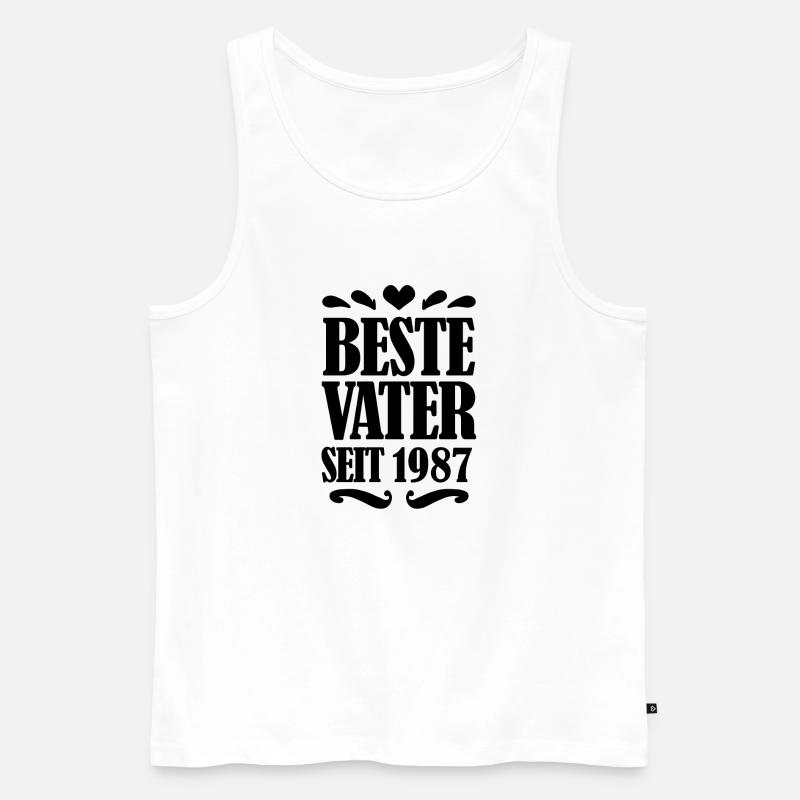 Bester Vater seit 1987 - Männer Premium Bio Tank Top - Weiß