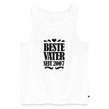 Bester Vater seit 2007 - Männer Premium Bio Tank Top - Weiß - Vorne - Michal (187cm)