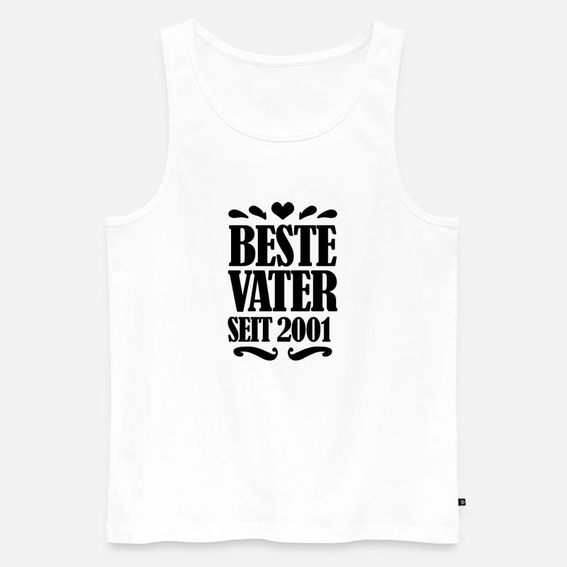 Bester Vater seit 2001 - Männer Premium Bio Tank Top - Weiß