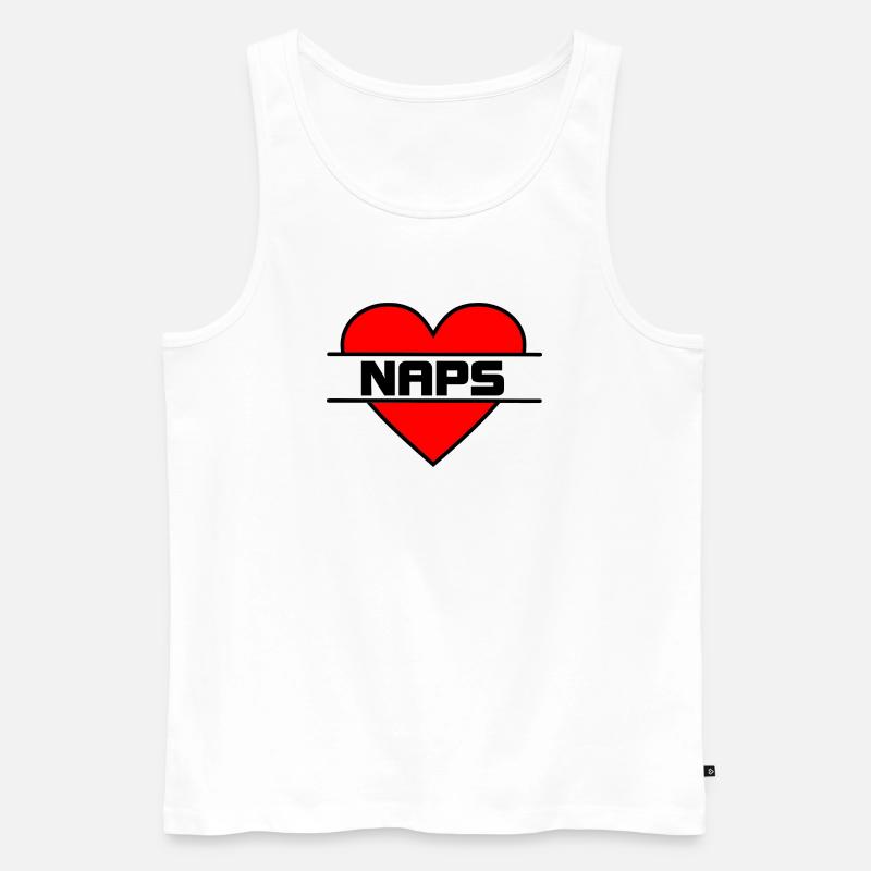 Herz, ich liebe Nickerchen - Männer Premium Bio Tank Top - Weiß