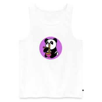 Panda Manga Anime Comic Culture Pop Japonais - Débardeur bio Premium Homme - blanc - Devant - AI Model Male 178 light (178cm)