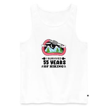 Mountain Wanderer 55th Birthday 55 Years Old Gift - Men's Premium Organic Tank Top - white - Front - AI Model Male 178 light (178cm)