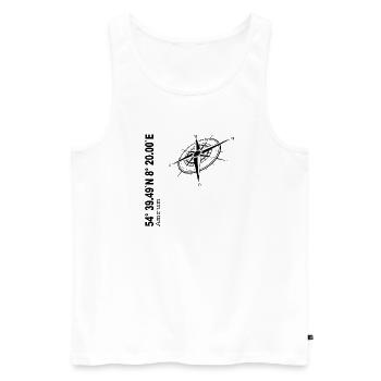 Amrum - Männer Premium Bio Tank Top - Weiß - Vorne - AI Model Male 178 light (178cm)