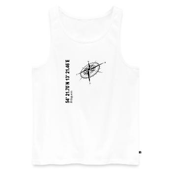 Rügen - Männer Premium Bio Tank Top - Weiß - Vorne - AI Model Male 178 light (178cm)