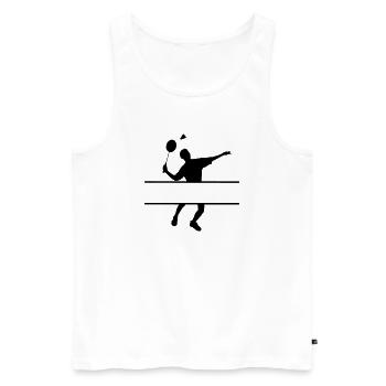 Shadow image of badminton player - Men's Premium Organic Tank Top - white - Front - AI Model Male 178 light (178cm)